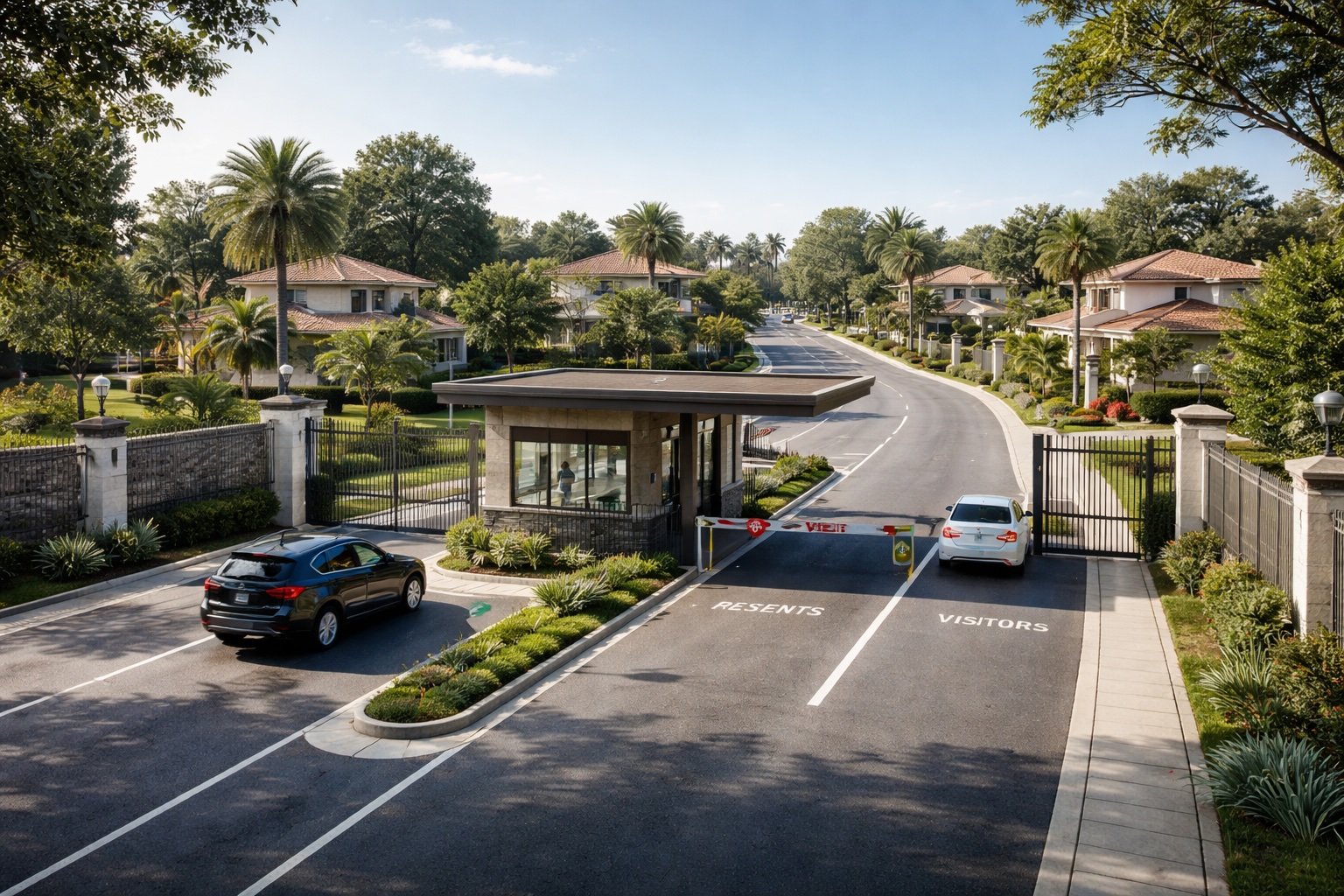 Conjunto residencial con accesos y entorno controlado